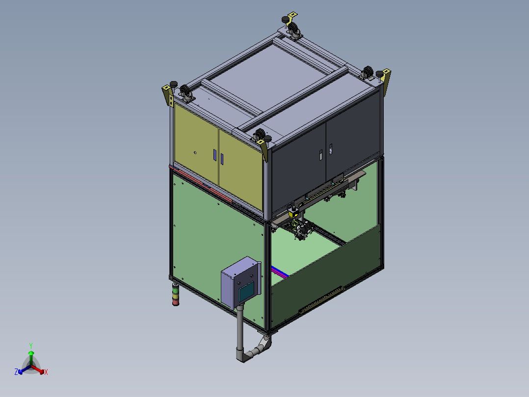 视觉检查机械手作业工作台sw20正等轴测图
