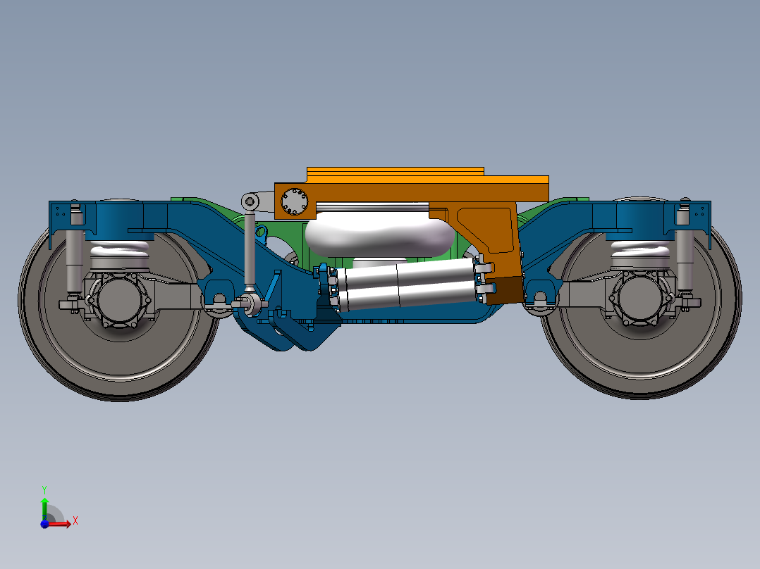 CRH3 CRH380非动力转向架（拖车转向架）sw16可编辑前视图