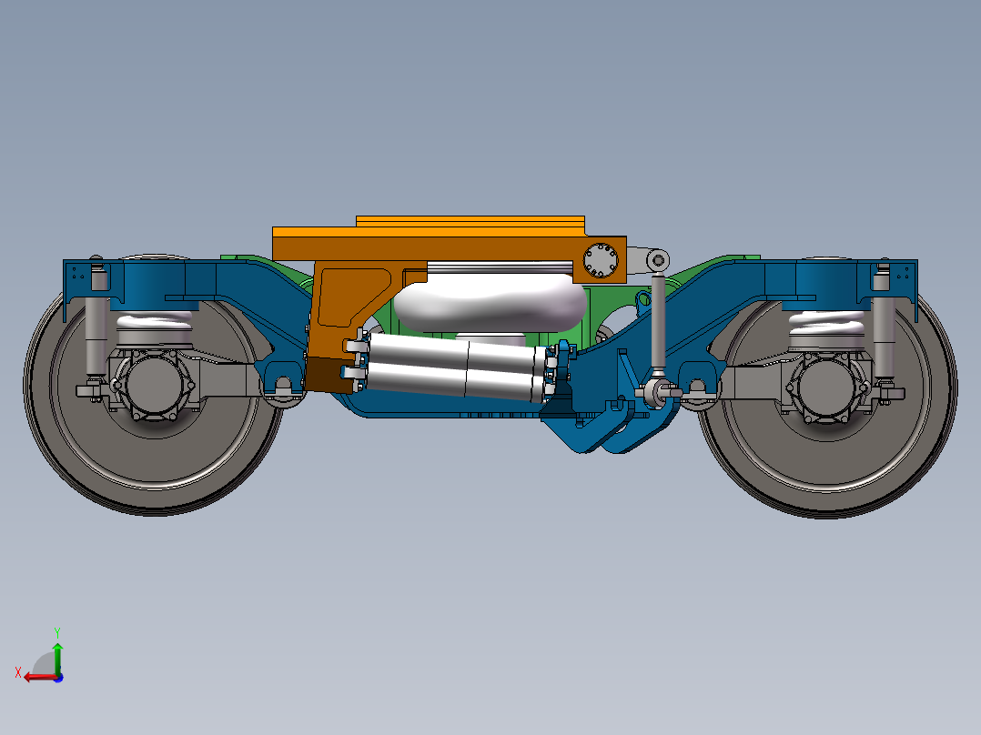 CRH3 CRH380非动力转向架（拖车转向架）sw16可编辑后视图