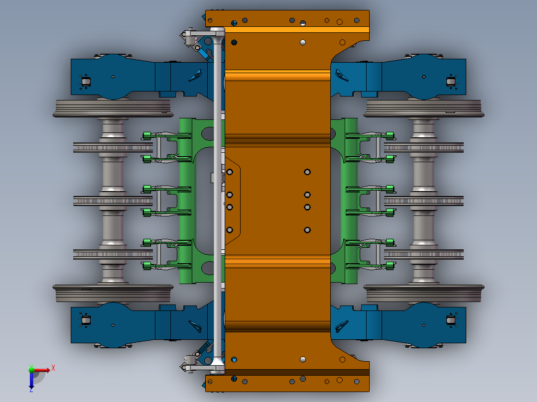 CRH3 CRH380非动力转向架（拖车转向架）sw16可编辑俯视图