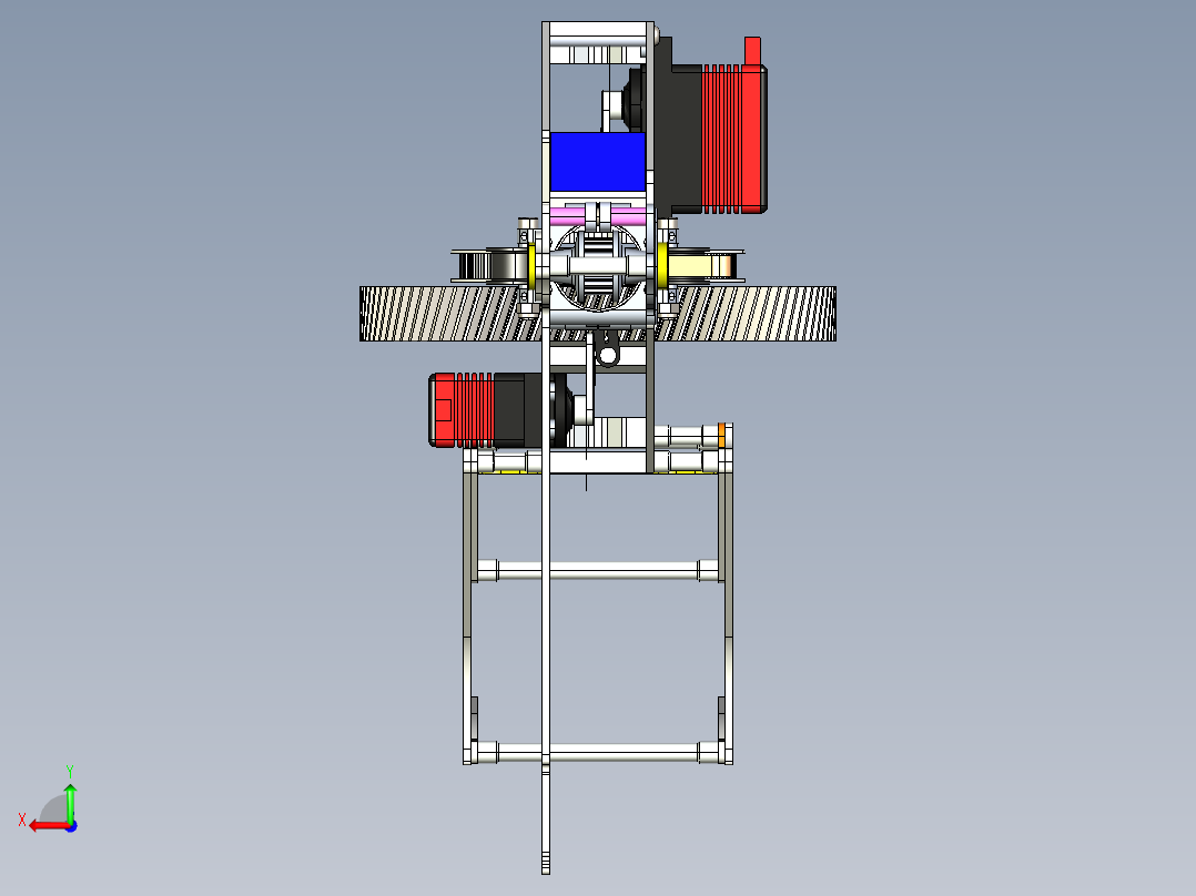Gaui X7电动遥控直升机核心结构3D图纸 STEP格式后视图