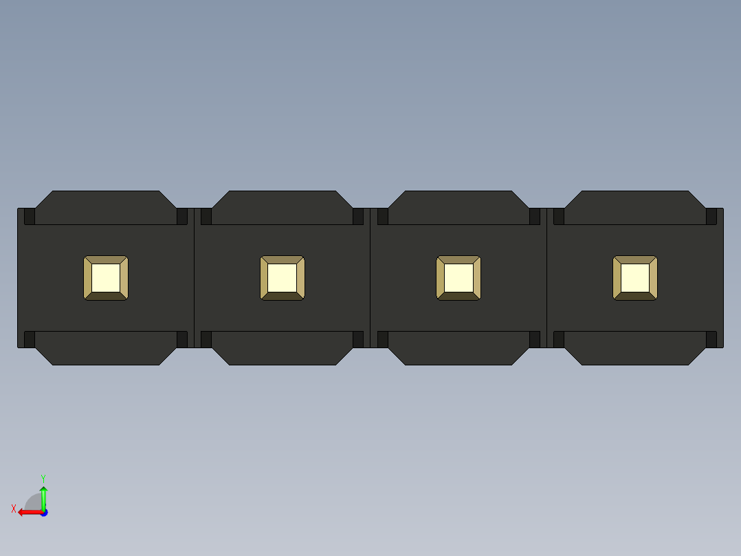 彩色公头100mil（2.54mm）系列-DS1021_black_1x04p_100mil_Type19_rev1.0后视图