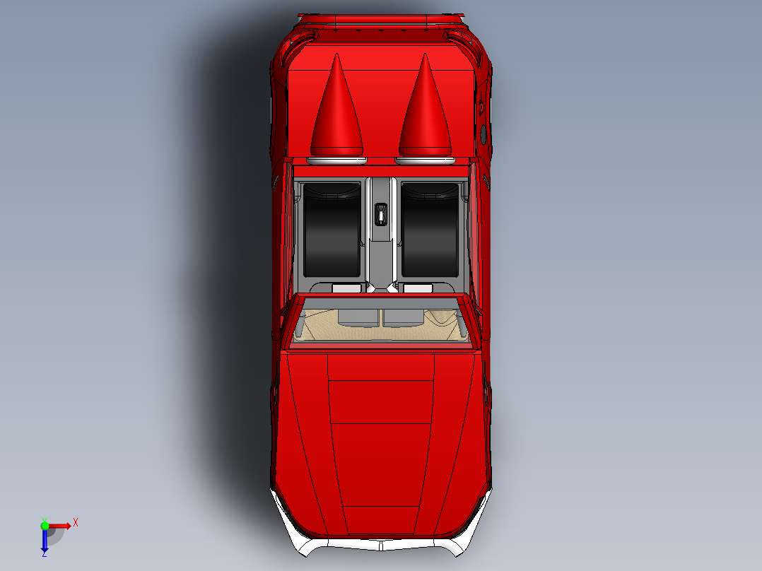 TBO标志敞篷车俯视图