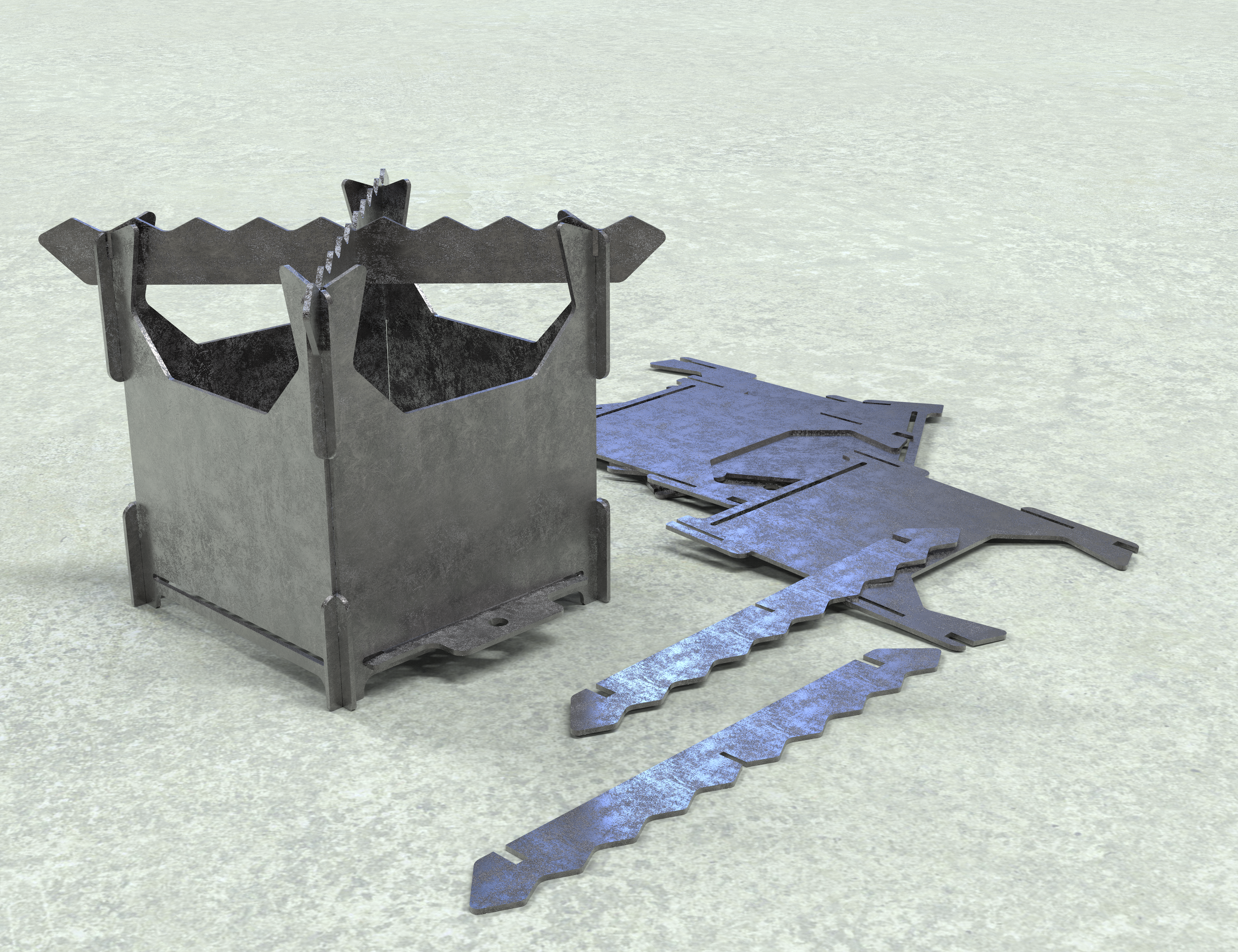 便携式扁平包装火坑