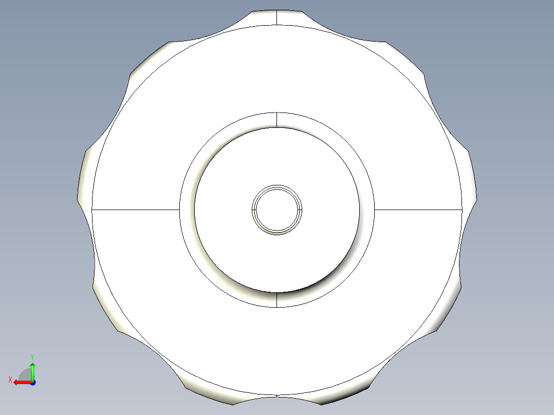 星型把手(塑膠)(B)2475-3D多系列多零件图纸模型后视图