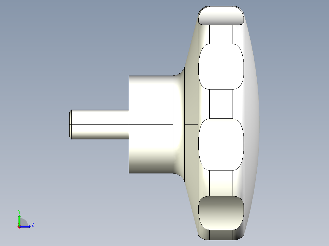 星型把手(塑膠)(B)2475-3D多系列多零件图纸模型左视图