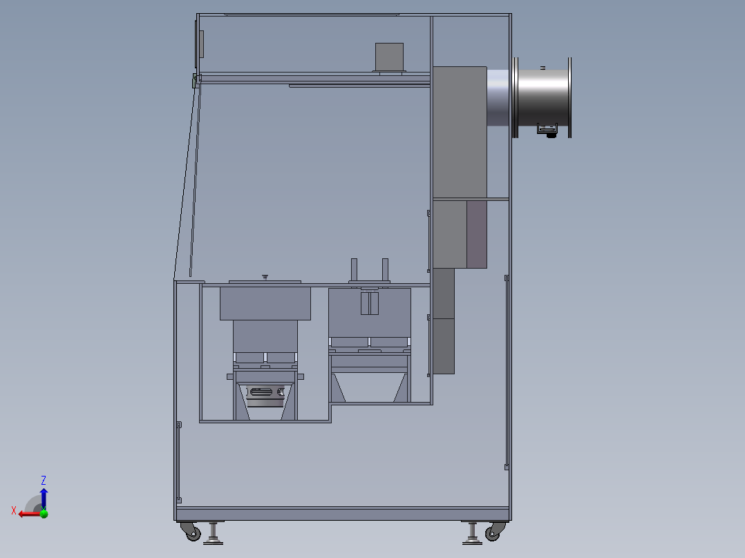 四槽硅片清洗刻蚀机右视图
