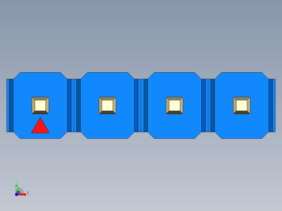 彩色公头100mil（2.54mm）系列-DS1021_blue_1x04p_100mil_Type1_rev1.0前视图