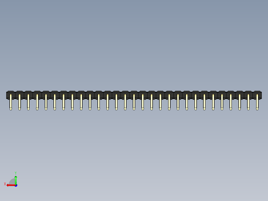 彩色公排针 100mil 2.54mm 系列-DS1022_black_1x29p_100mil_TypeD_rev1.0后视图