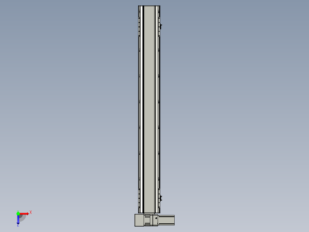 直线模组LHB17-L40-S1300-LU设计图纸俯视图