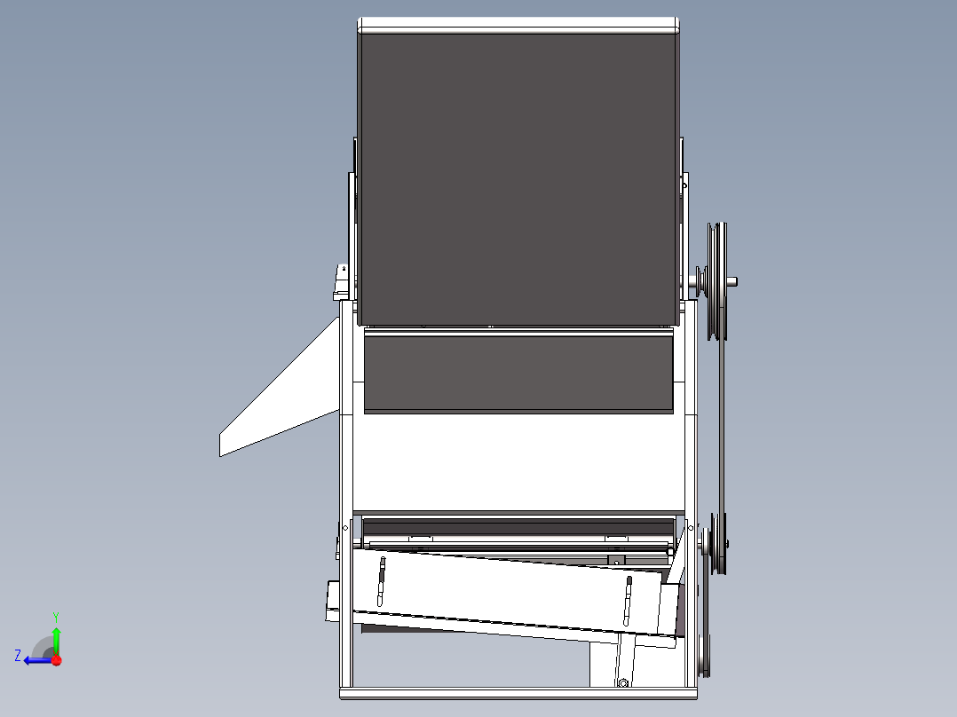 全喂入花生摘果机的设计（含三维+二维+说明书）右视图