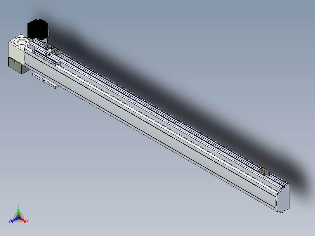 同步带滑台-半封闭B10H-L45-S1000-LD-P40-D3正等轴测图