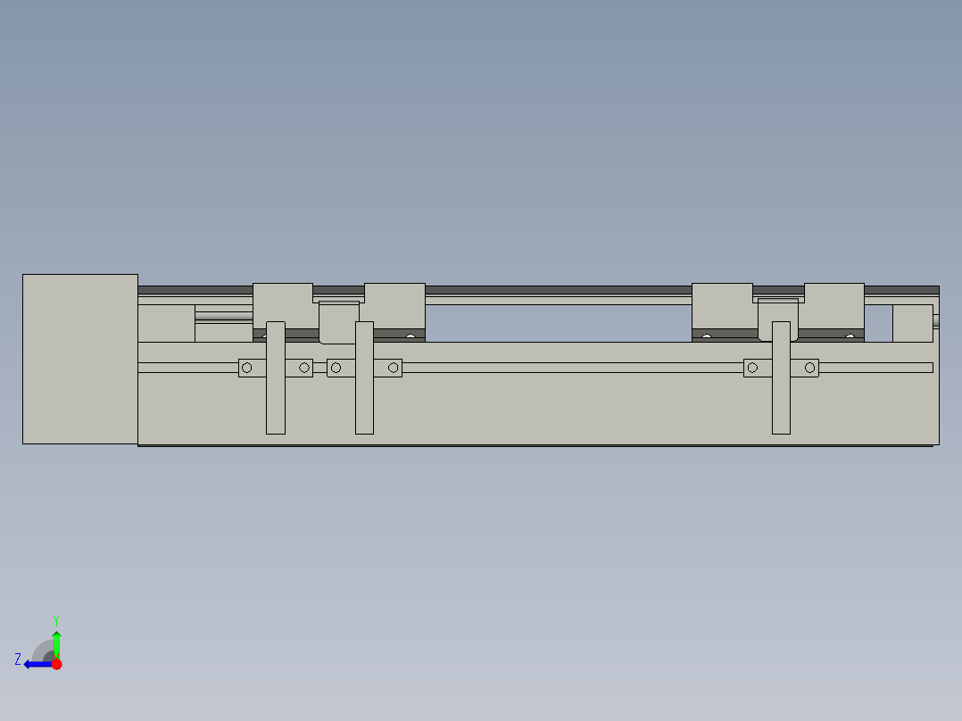 直线模组LHA6-S150-R-100W(16丝杆)设计图纸右视图
