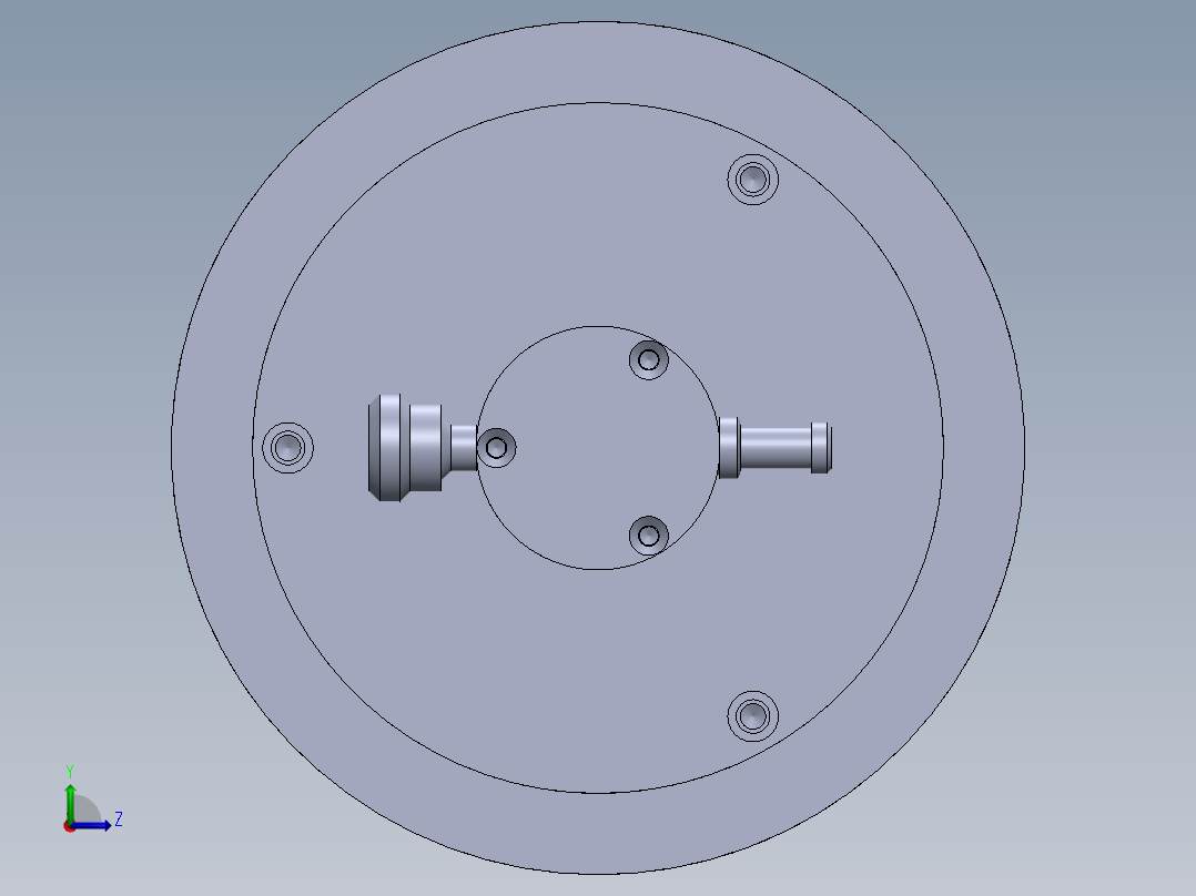 法兰盘车端面夹具左视图