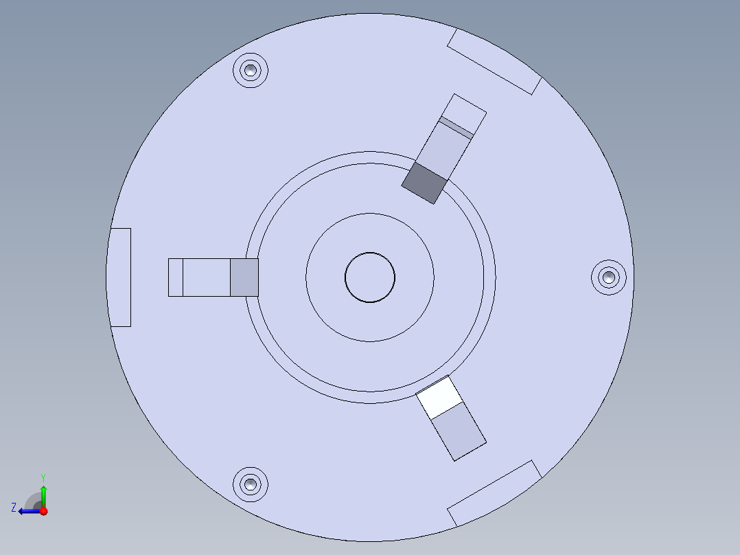 法兰盘车端面夹具右视图