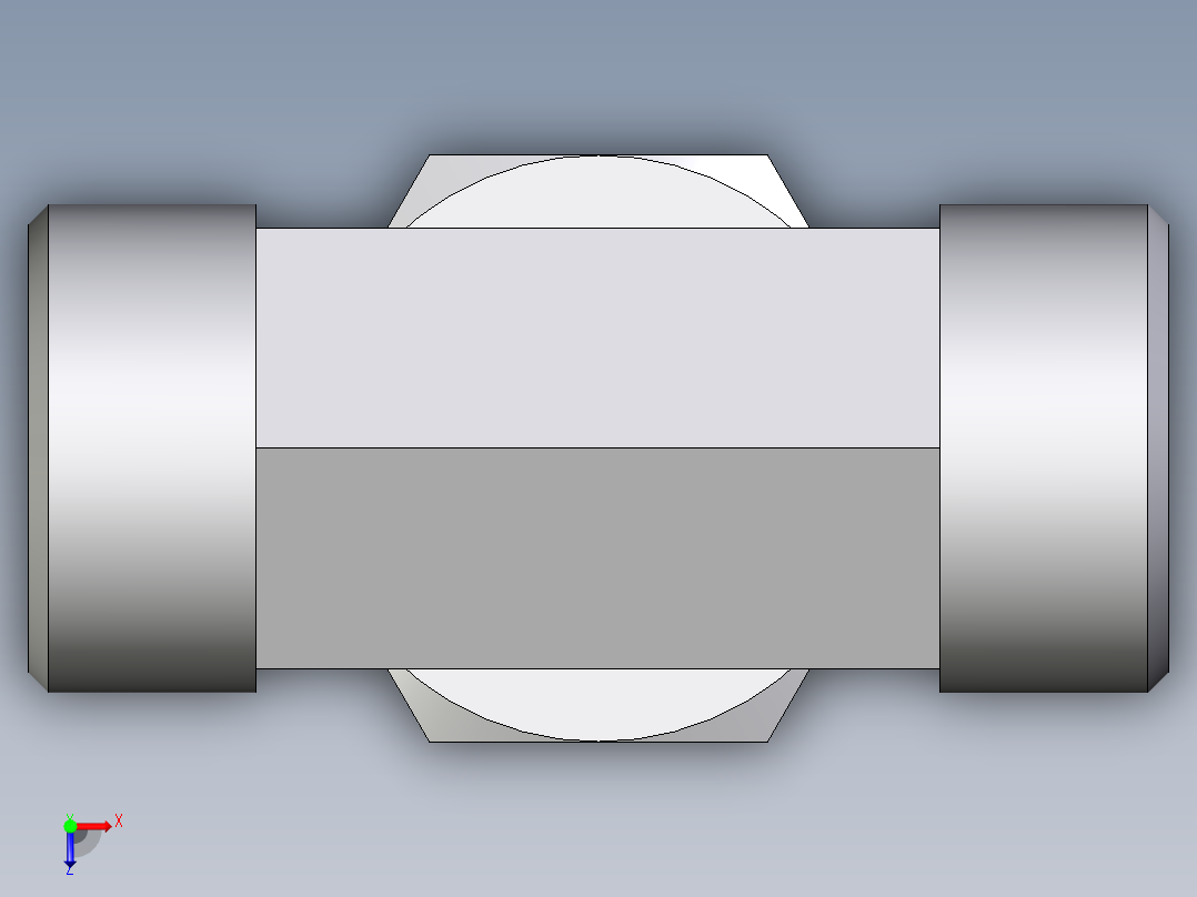 卡套式工业通用硬管接头EO_Swivel_nut_branch_tee_ET22LOMDCF俯视图