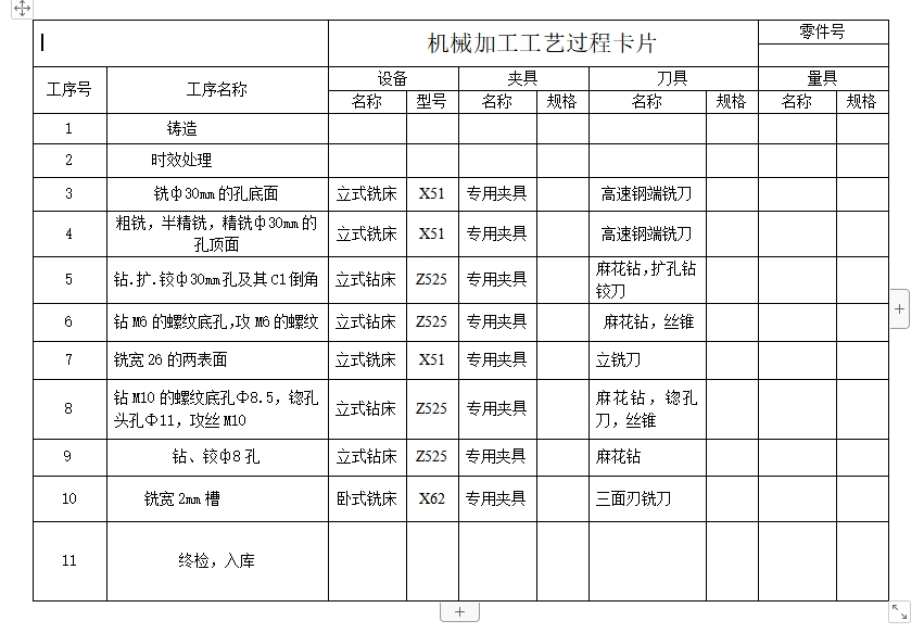 支架的钻、铰ф8孔夹具设计及加工工艺装备规程含4张CAD图