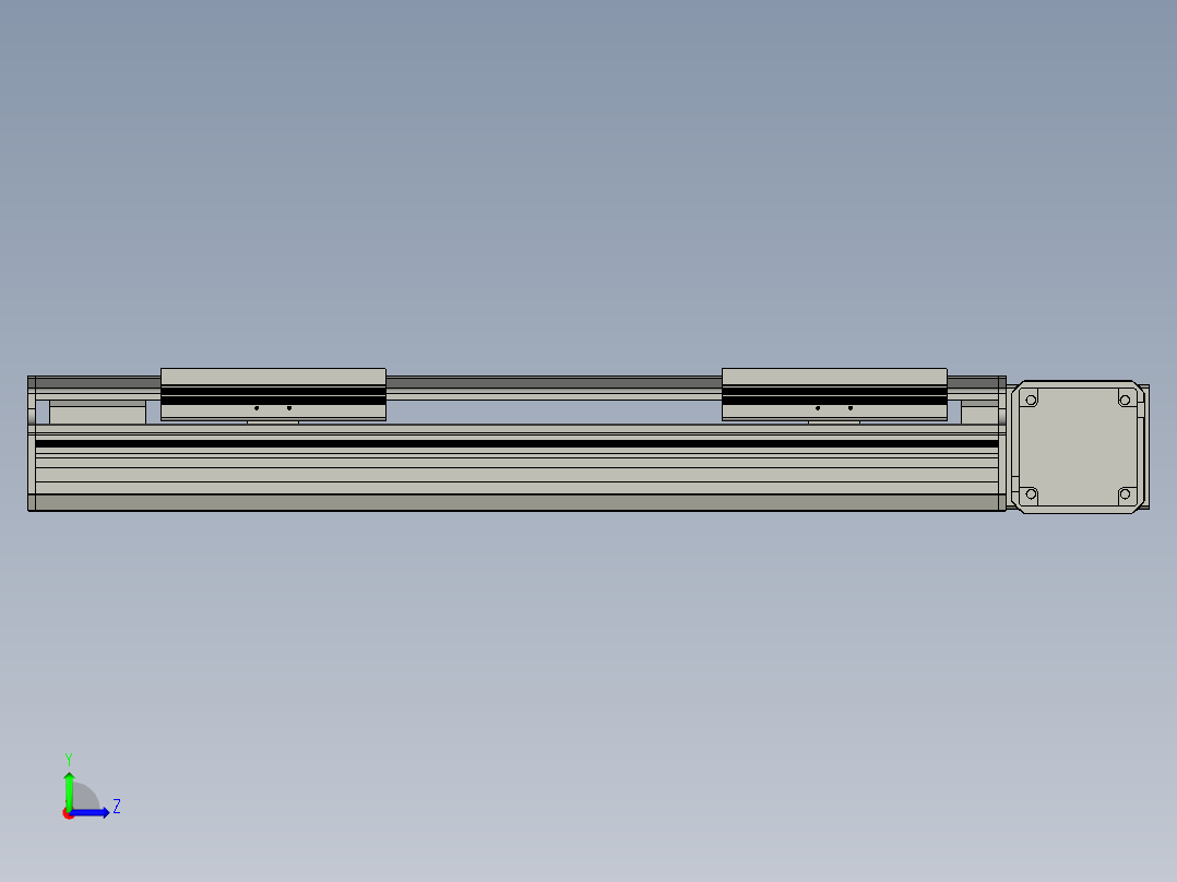 直线模组LHB17-L40-S350-R(B)设计图纸左视图