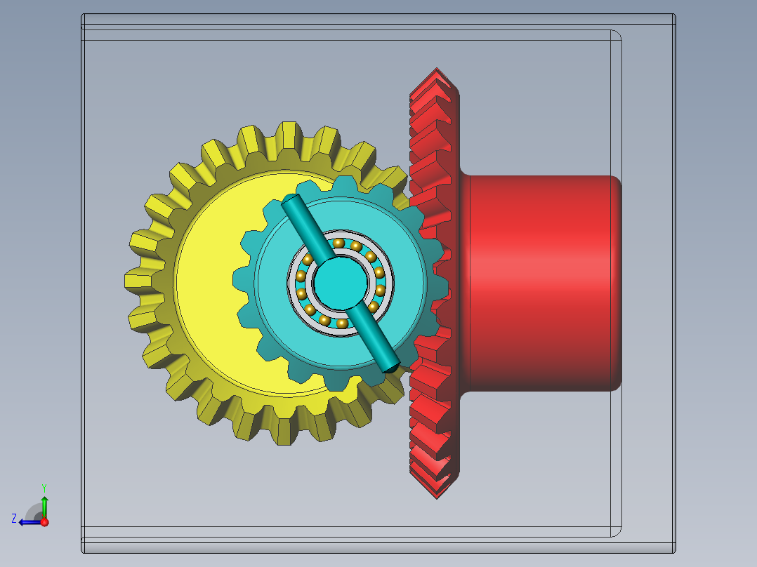 伞齿轮传动右视图