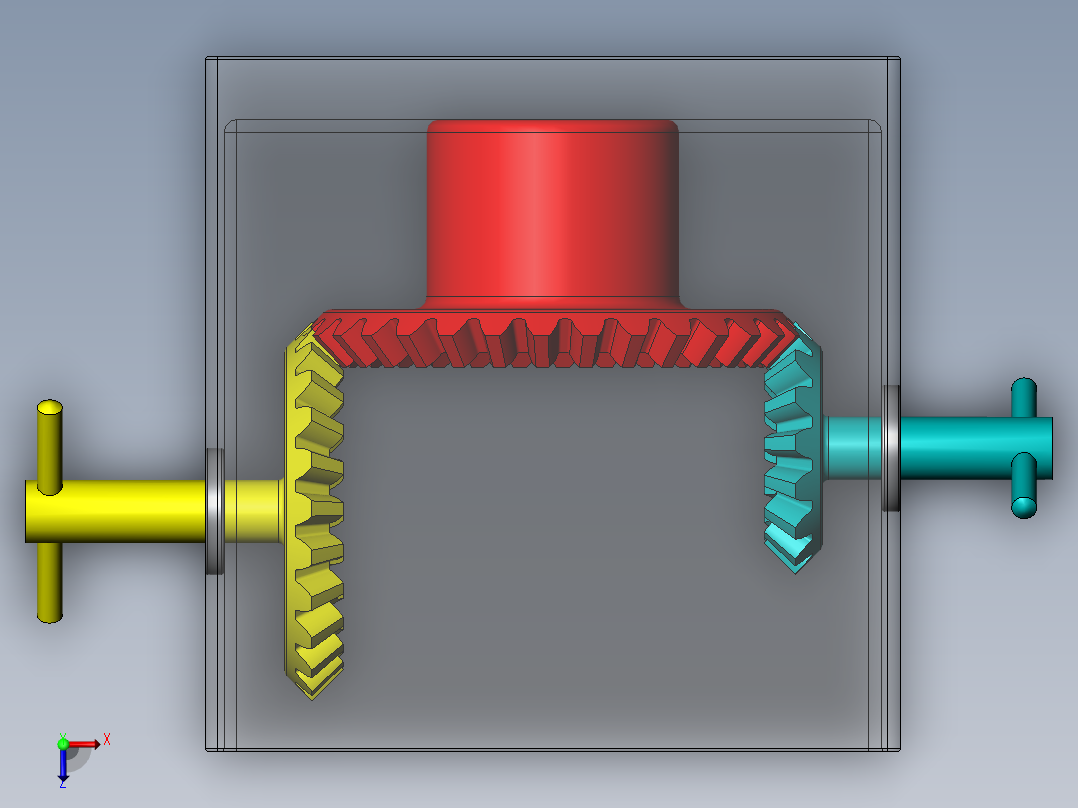 伞齿轮传动俯视图