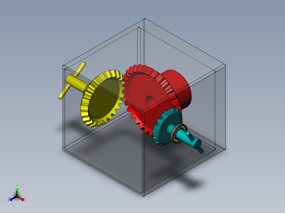 伞齿轮传动正等轴测图