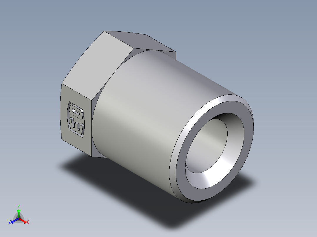 卡套式工业通用硬管接头EO_Sleeve_screw_S06LCFX正等轴测图