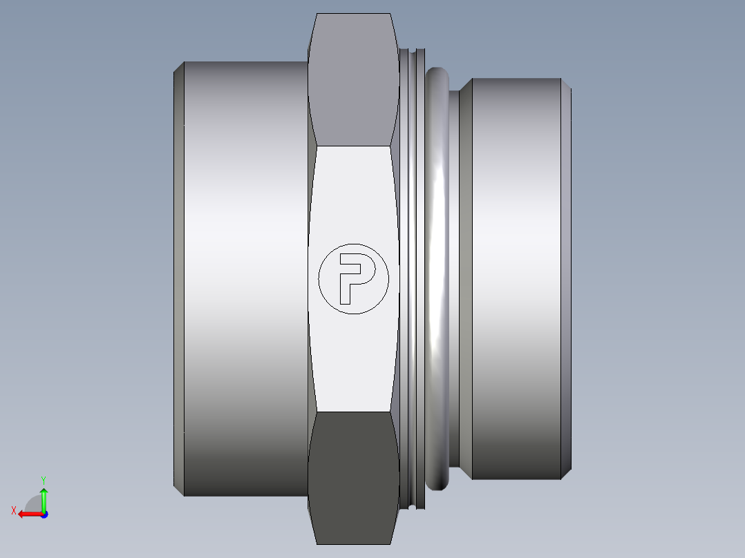 卡套式工业通用硬管接头EO_Male_Stud_connector_GEO42LMOMDCF后视图
