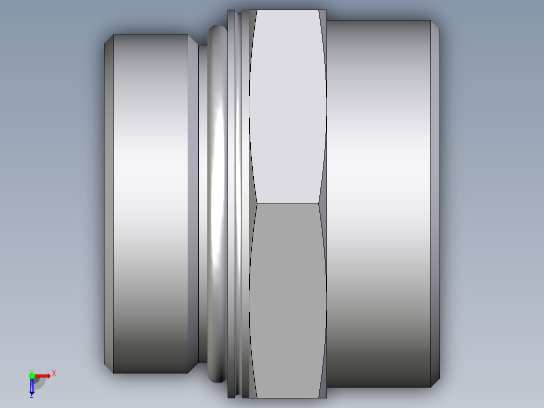 卡套式工业通用硬管接头EO_Male_Stud_connector_GEO42LMOMDCF俯视图