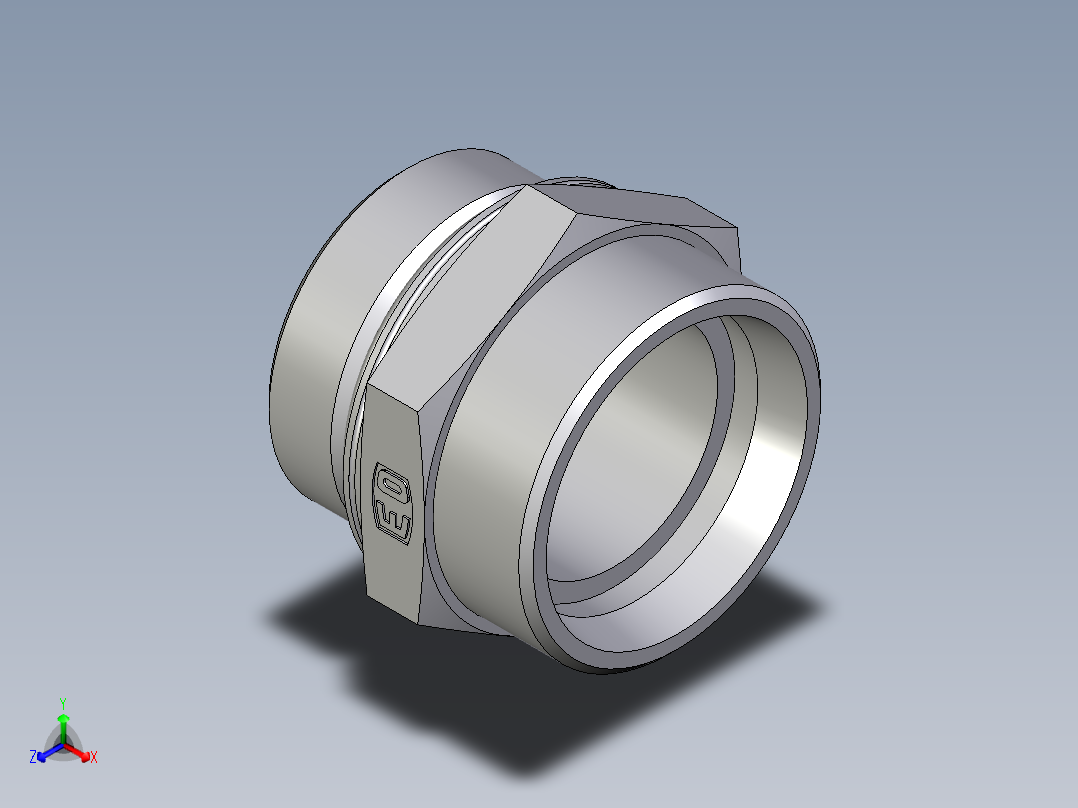 卡套式工业通用硬管接头EO_Male_Stud_connector_GEO42LMOMDCF正等轴测图