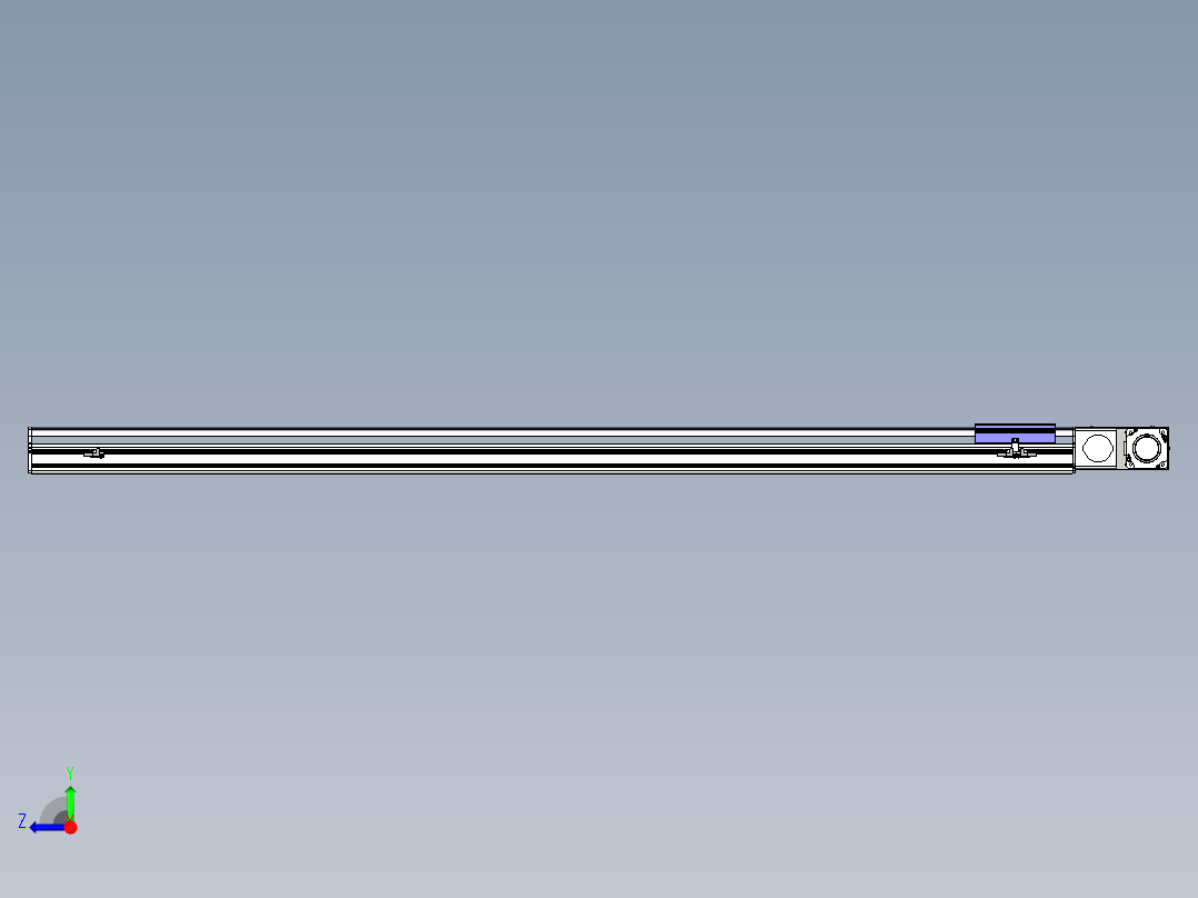 同步带滑台-半封闭B17H-L50-S1800-L-P75-D3右视图