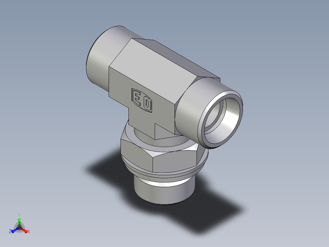 卡套式工业通用硬管接头EO_Adjustable_locknut_branch_tee_TEE15LROMDCF