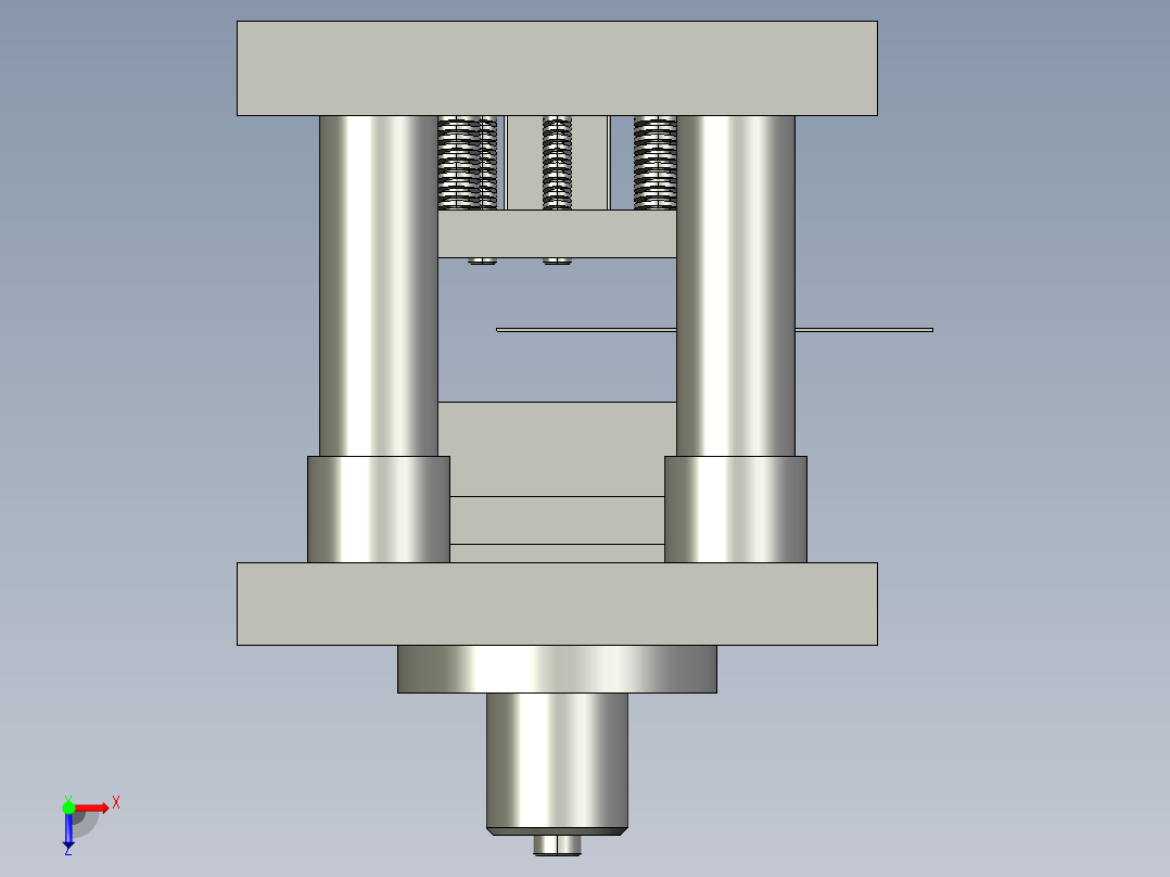 卡板冲孔落料复合模俯视图