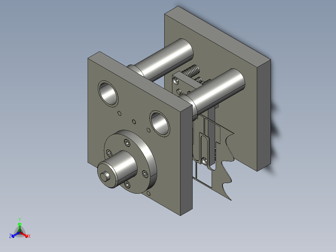 卡板冲孔落料复合模正等轴测图