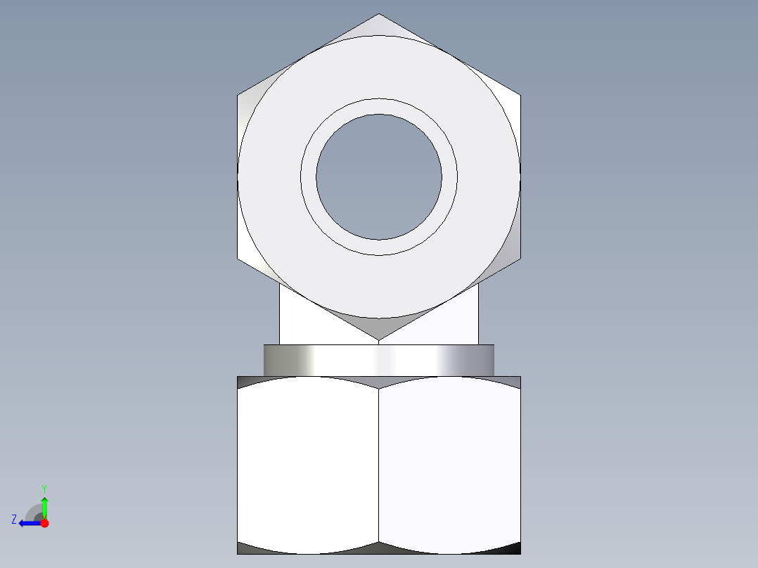 卡套式工业通用硬管接头EO_Union_tee_T15LCF右视图