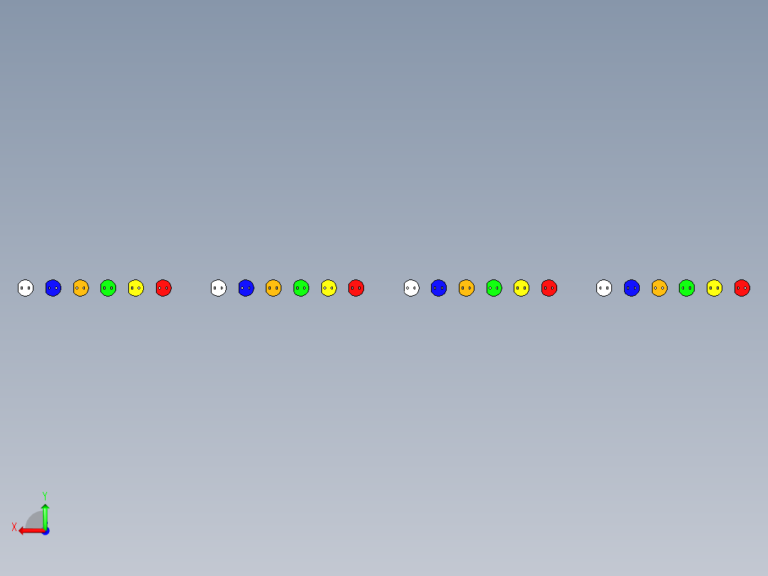 直径为5毫米、不同颜色和引脚长度的LED。间距2.54毫米后视图