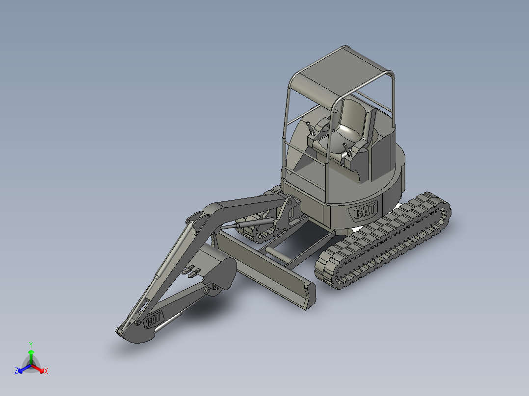 卡特彼<span style='color: red'>勒</span>小型履带挖掘机3D<span style='color: red'>模型</span>