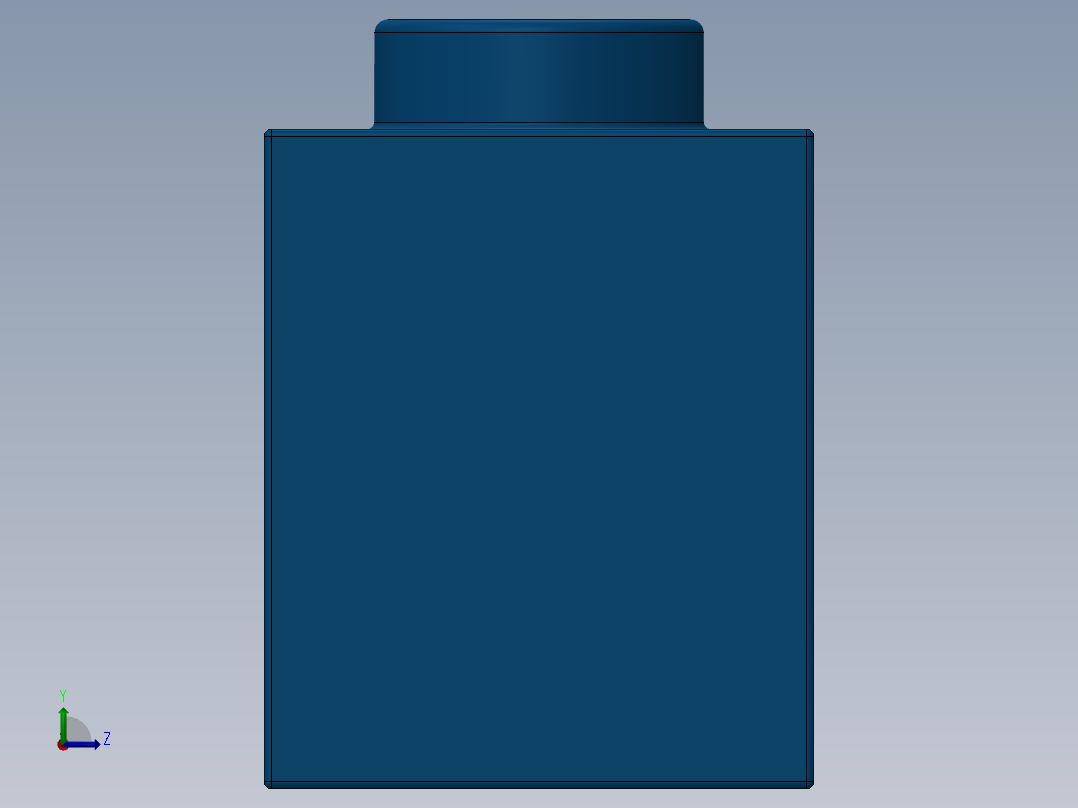 乐高机械组积木（横梁）-4119014 - 6541 Blue Technic Brick 1 x 1 with Hole左视图