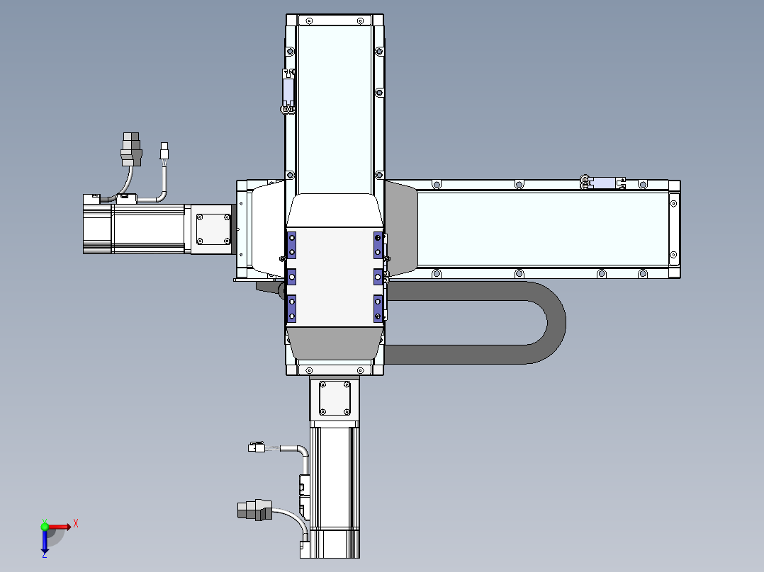 内嵌直交机械手XYG系列XYG440-F3俯视图