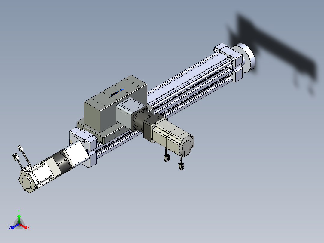 威洛博直线电机模组EB8ZR-L200-S420-LZP75B5K-ZP755K-MS3正等轴测图
