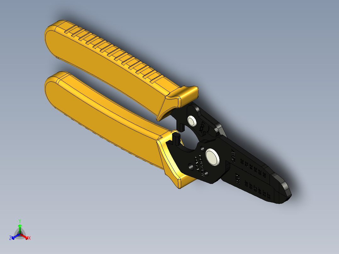 剥线钳和切割器正等轴测图