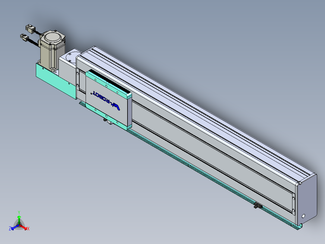 威洛博VBC同步带传动一无尘环境VBC14-L45-S550-BL-ZP40-C3正等轴测图