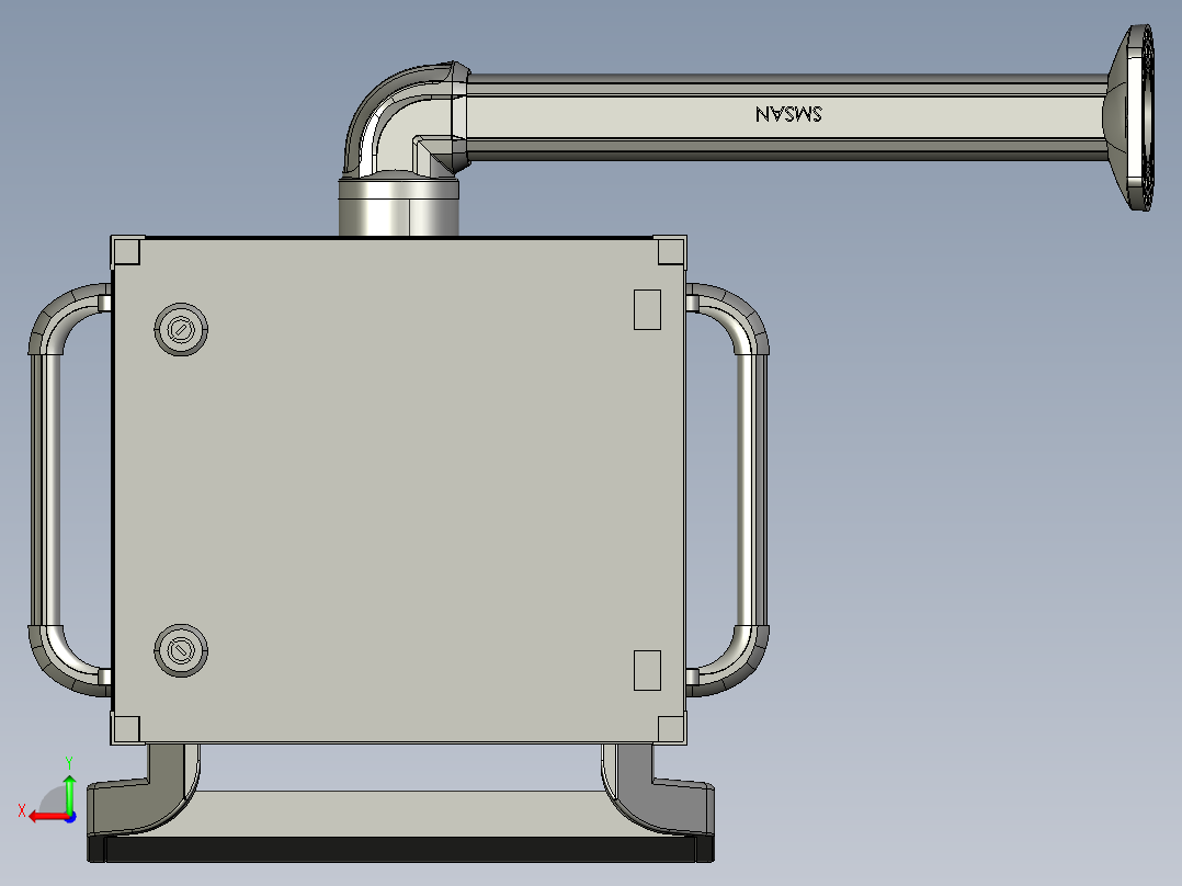 悬臂控制操控箱键盘支架-C1-固定底座-90度箱体连接器-500后视图