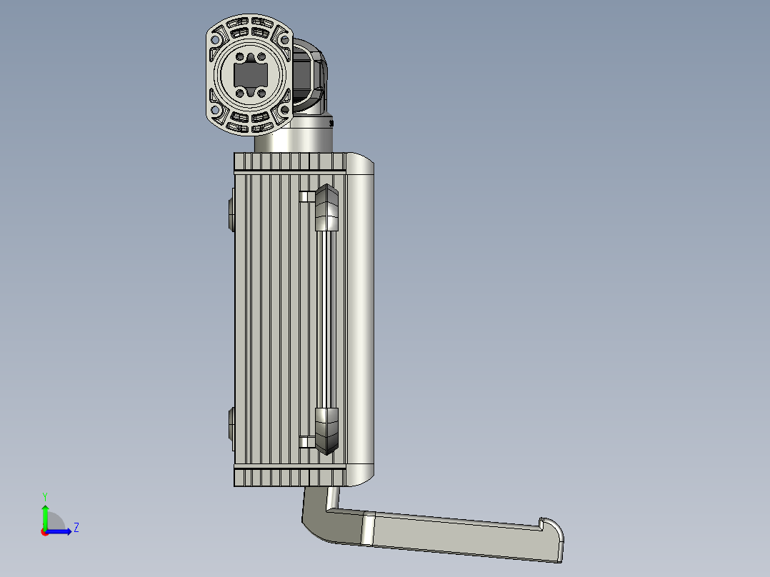 悬臂控制操控箱键盘支架-C1-固定底座-90度箱体连接器-500左视图