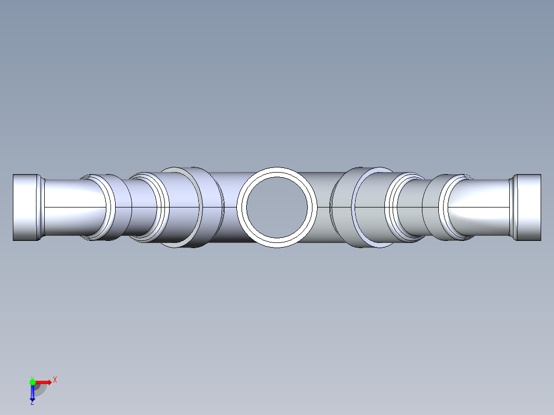 船舶管路系统S12_SeaDrainPLUS_DoubleComboReducingWye-SxSxSxS_37E268230_2x1-1-2in Sea Drain Plus - Double Combo Reducing Wye - SxSxSxS俯视图