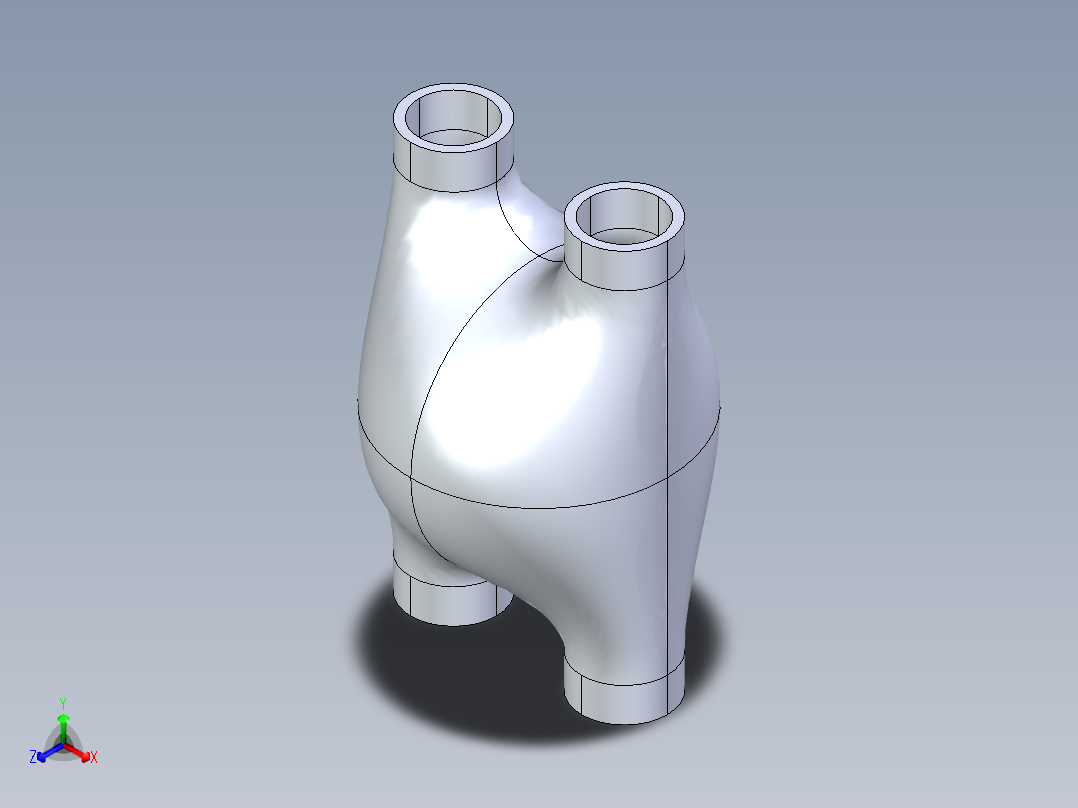 平行四通管正等轴测图