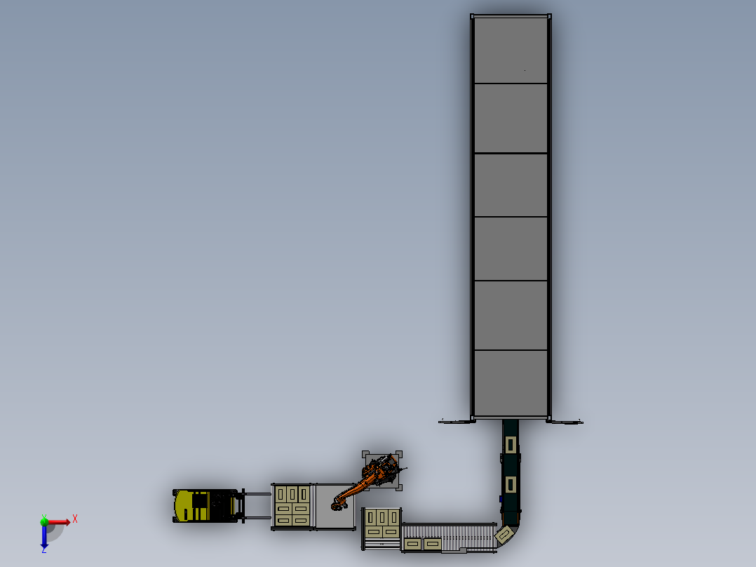 货箱码垛搬运线俯视图
