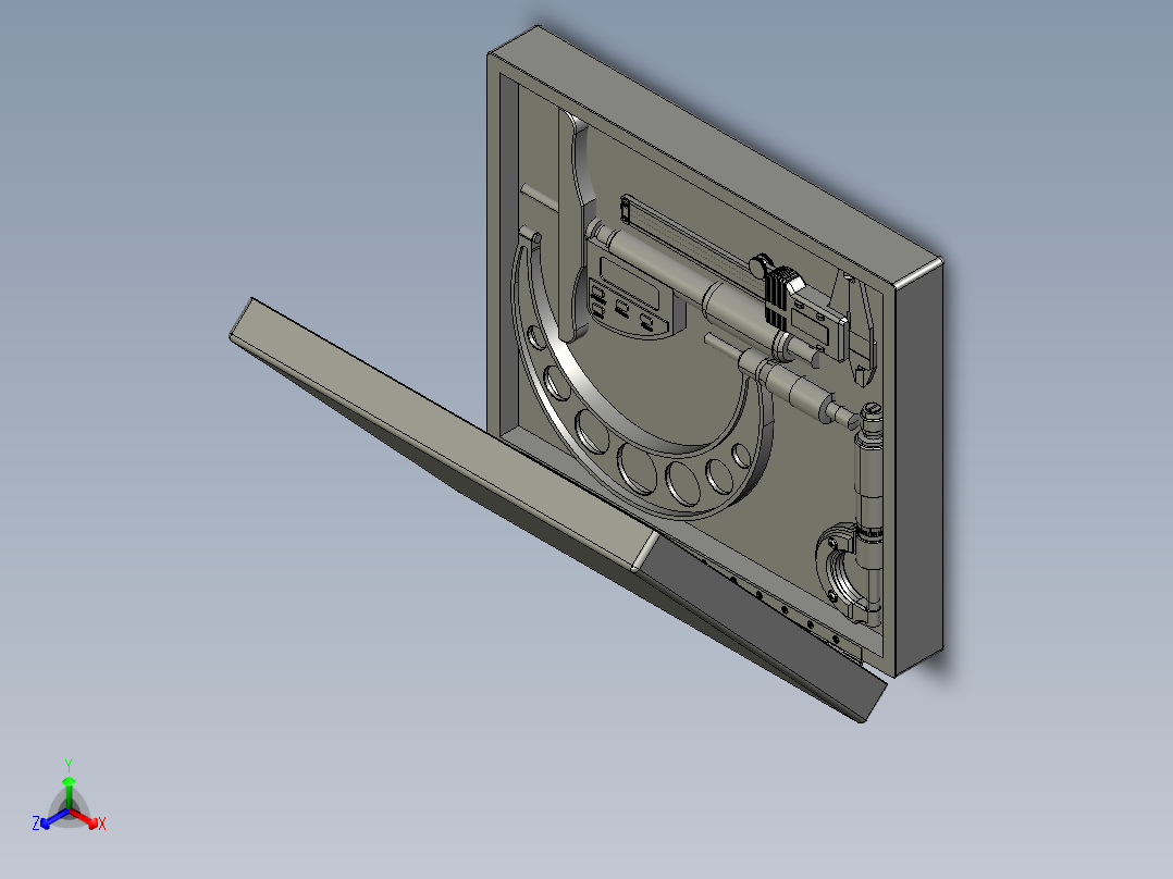 测量工具箱3D模型正等轴测图