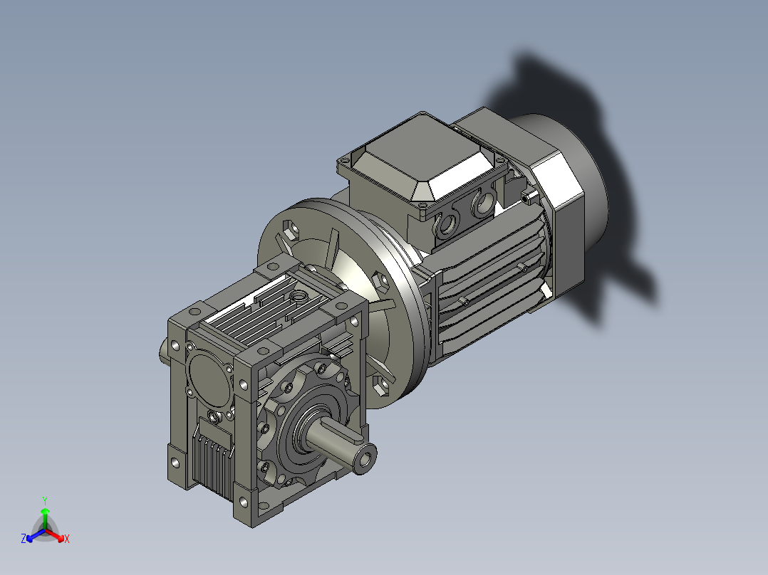 NMRV050-40-71B5-Y0.37KW-DS正等轴测图