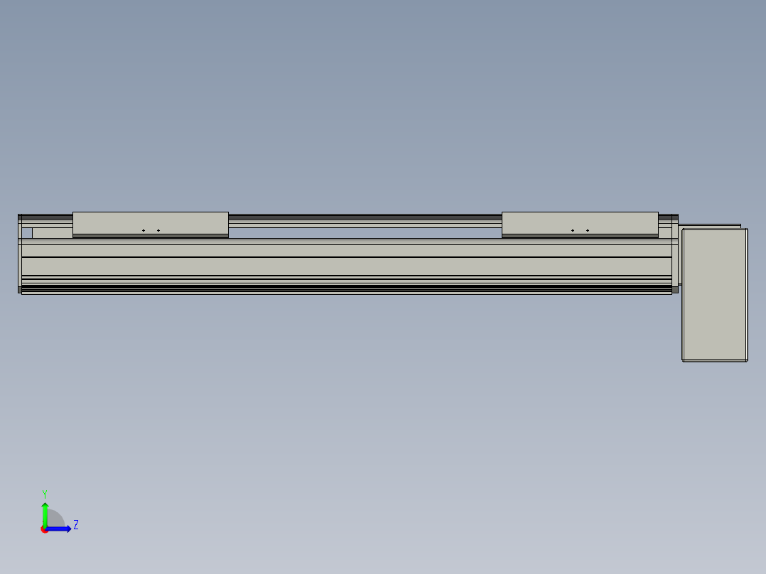 直线模组LHB21-L40-S600-LD设计图纸左视图