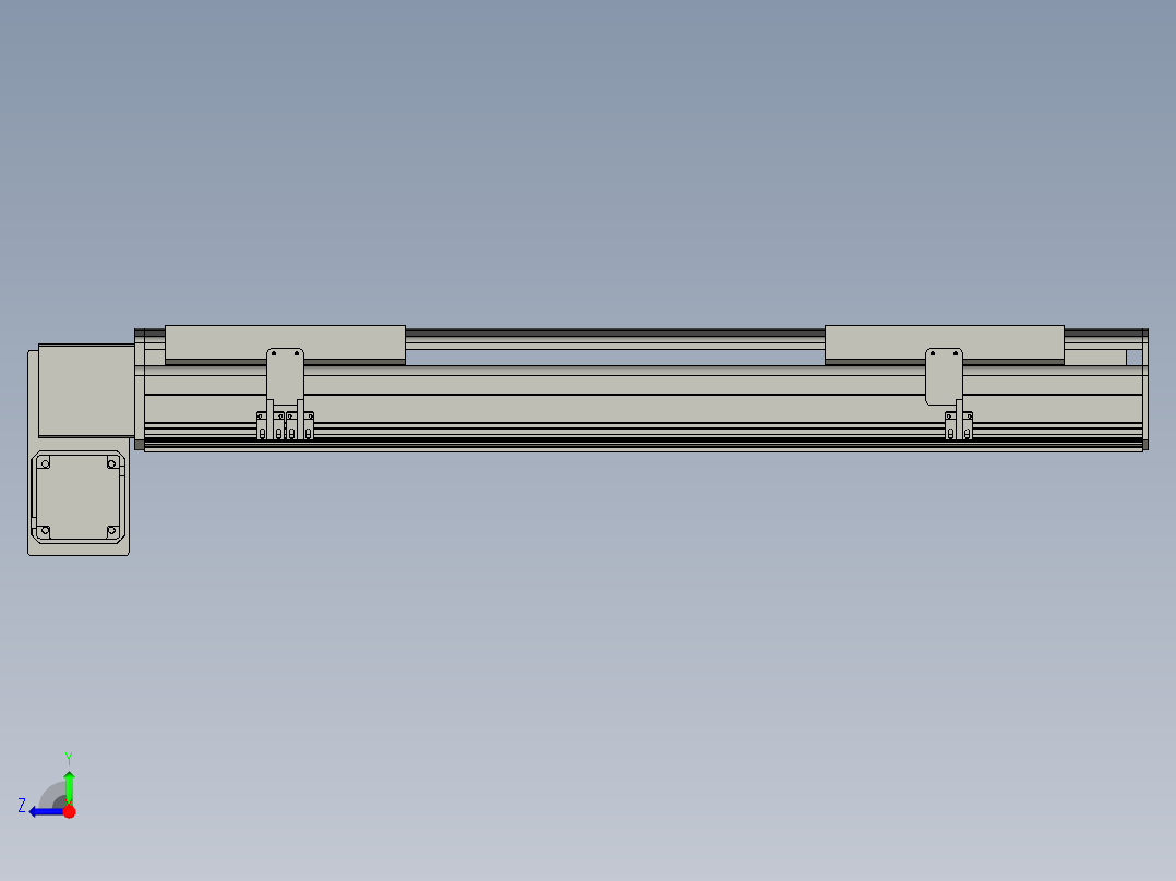 直线模组LHB21-L40-S600-LD设计图纸右视图